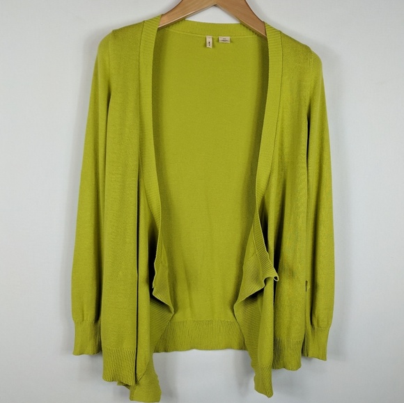 Anthro | Moth chartreuse wrap sweater XS - Picture 7 of 8